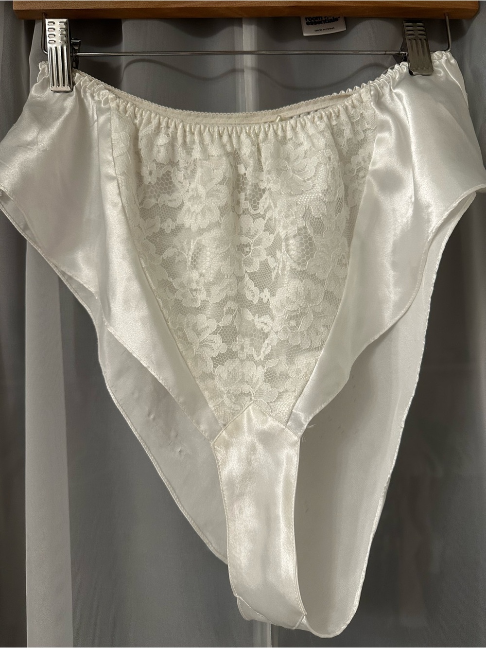 Vtg Victoria’s Secret Gold Crown Label Satin Lace High-Cut